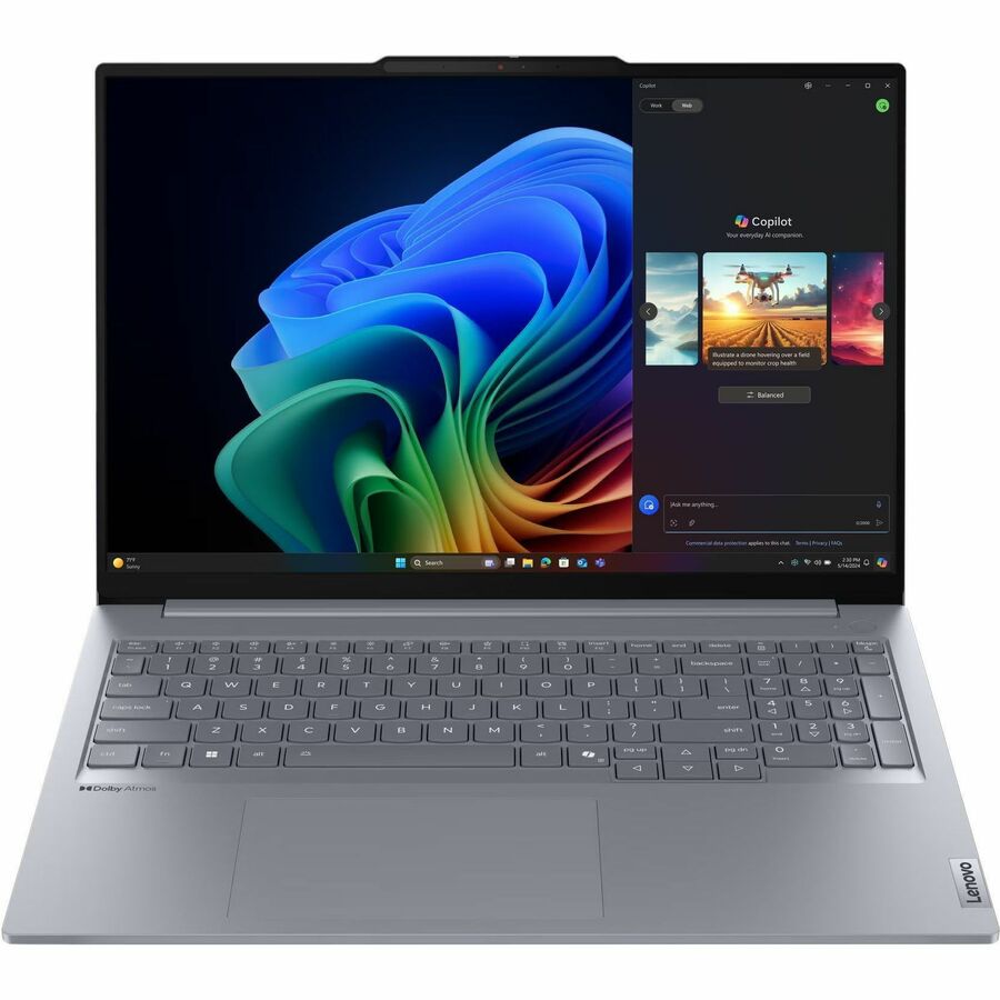 Lenovo ThinkBook 16 G7 QOY 21NH000JUS 16" Notebook - WUXGA - Qualcomm Snapdragon X Plus X1P-42-100 - 16 GB - 512 GB SSD - Luna Gray