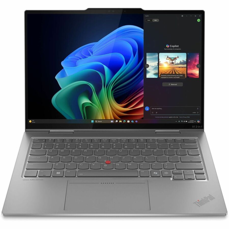 Lenovo Thinkpad X1 Gen 10 21NU0036US 14" Touchscreen Convertible Copilot+ PC 2 in 1 Notebook - WUXGA - Intel Core Ultra 7 268V - Intel Evo Platform - 32 GB - 512 GB SSD - English Keyboard - Gray