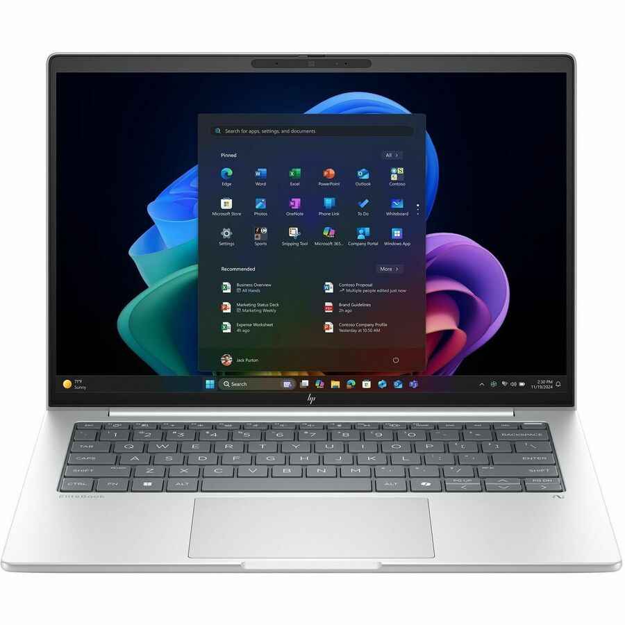 HP EliteBook 8 G1i 14" Touchscreen Notebook - WUXGA - 60 Hz - Intel Core Ultra 5 238V - vPro Technology - 32 GB - 512 GB SSD - English Keyboard - Glacier Silver Aluminum