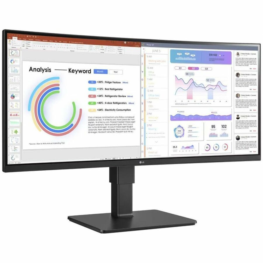 LG Ultrawide 34BQ77QE-B 34" Class UW-QHD Curved Screen LED Monitor - 21:9 - Textured Black