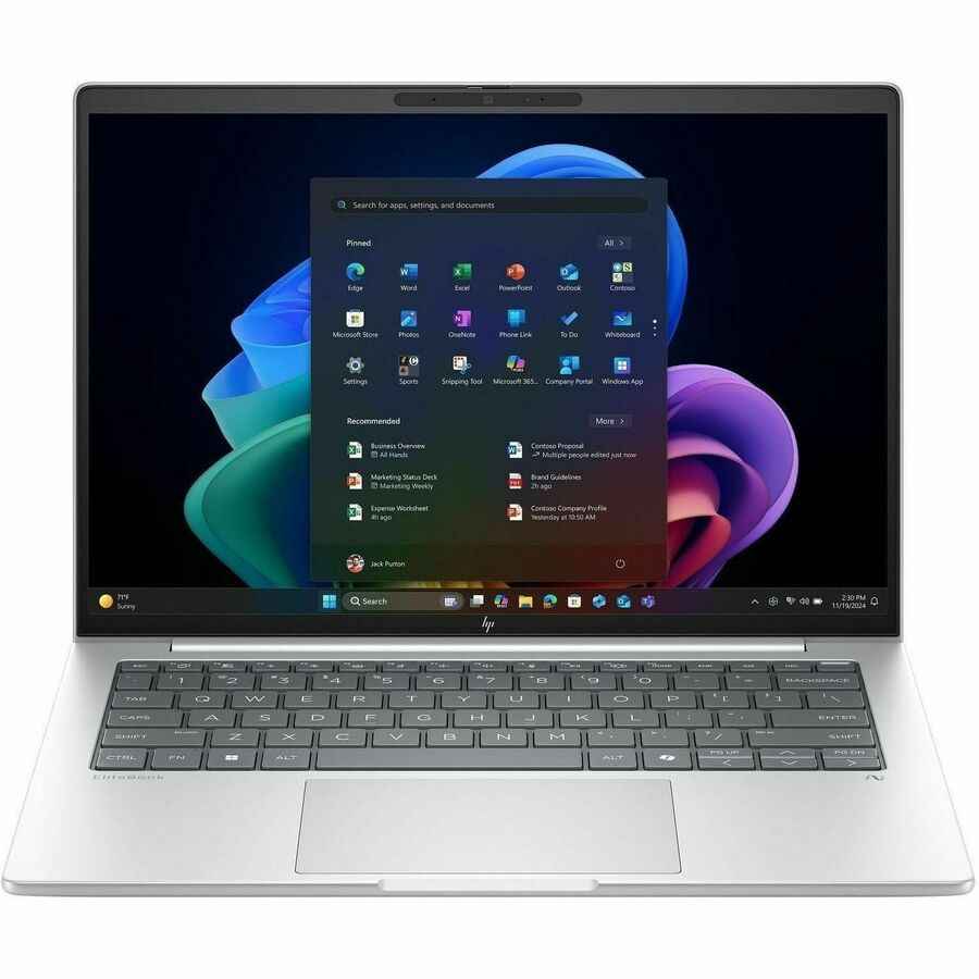 HP EliteBook 8 G1i 14" Touchscreen Notebook - WUXGA - 60 Hz - Intel Core Ultra 5 236V - vPro Technology - 16 GB - 512 GB SSD - English Keyboard - Glacier Silver Aluminum