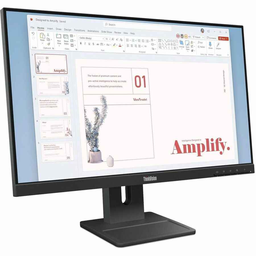 Lenovo ThinkVision E24-40 24" Class Full HD LED Monitor - 16:9 - Raven Black