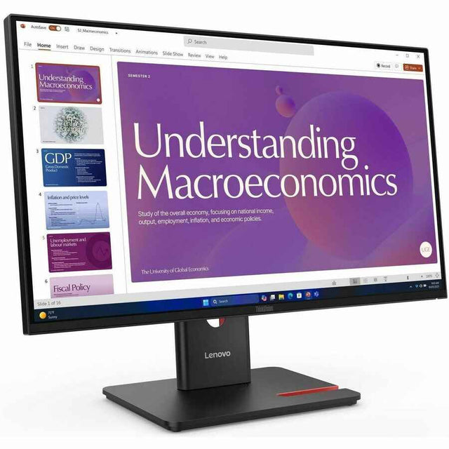 Lenovo ThinkVision T24D-40 24" Class Full HD LED Monitor - 16:9 - Eclipse Black